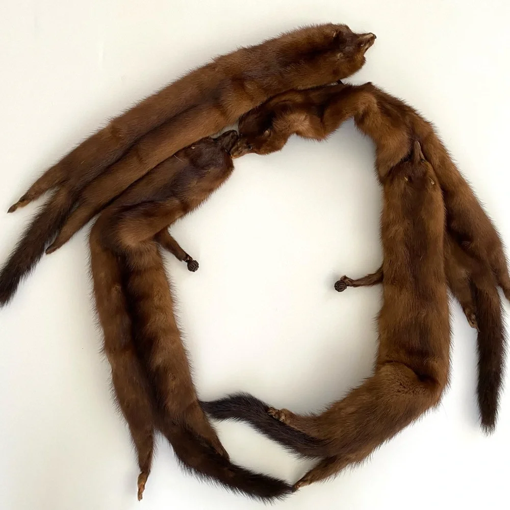Brown Mink Fur Stole Scarf - Luxe Women's Accessory